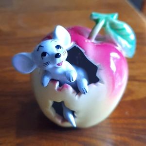 1950's Mouse in an Apple porcelain figurine